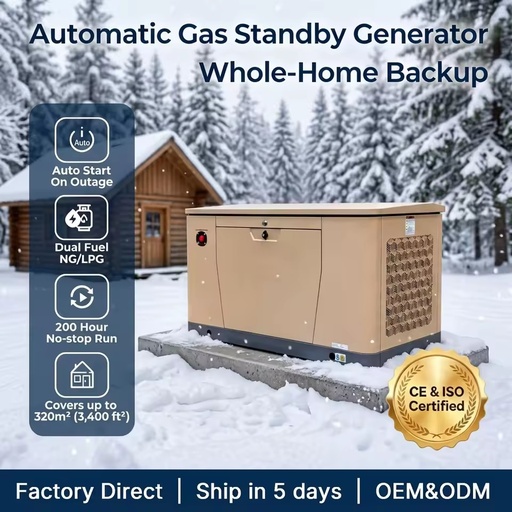 24kW / 30kVA Three Phase Liquid Cooled Gas Generator NG LPG Auto Start Multi Scene Installation Design
