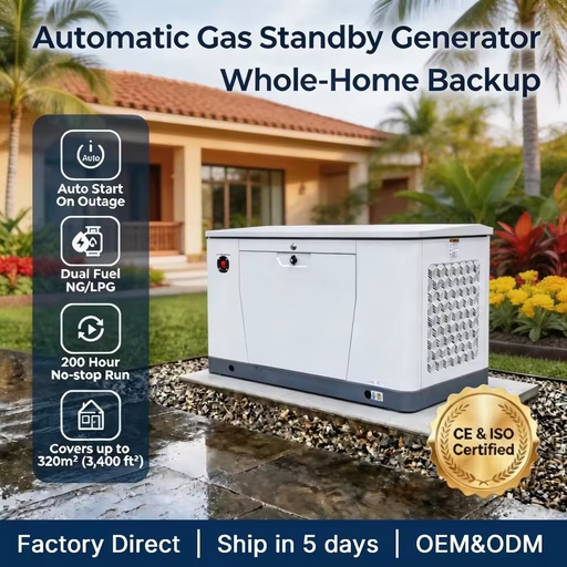 18kW / 22kVA Liquid Cooled Residential Generator with 200H Continuous Running Test Performance