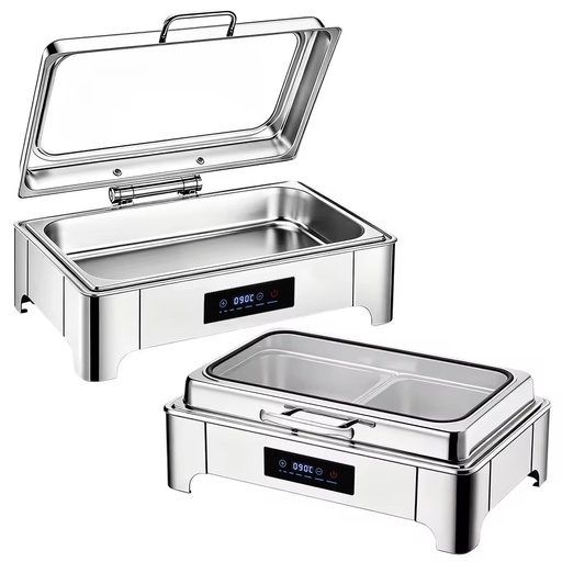 9L RectangleCommercial Electric Food Warmer Stainless Steel Buffet Chafing Dish with Touch Control for Catering Banquet AndHotel