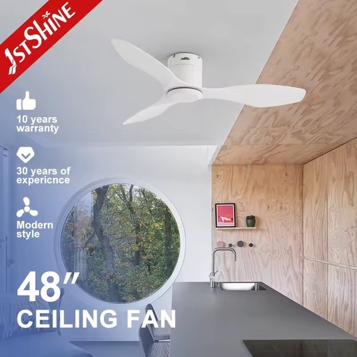 1stshine ABS Blade Profile White Voice Control Easy Installation Assistant Smart Home 6 Speeds Ceiling Fan