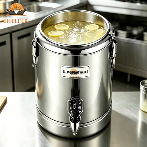 10-100L Stainless Steel Insulated Bucket Optional Tap Leak Proof Energy Saving for Commercial Use Iced Lemon Water Chocolate