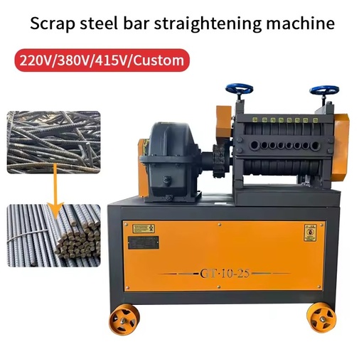 High Efficiency 10-25mm Scrap Steel Bar Recycling Rebar Straightening Machine Steel Bar Straightener Construction Equipment