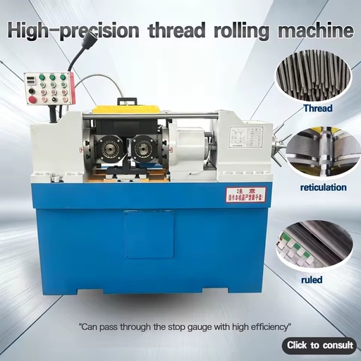 Round steel threading machine with automatic hydraulic foot for bolts, tie rods, and fasteners