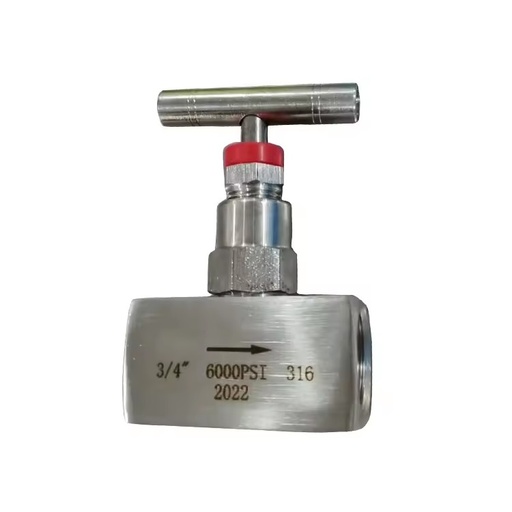 3/4 Inch Stainless Steel SS316 CF8M Needle Valve 6000 PSIG with Handle T Type