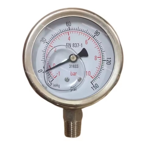 1/4" NPT Thread -30 Inhg to 150 psi Compound Pressure Gauge