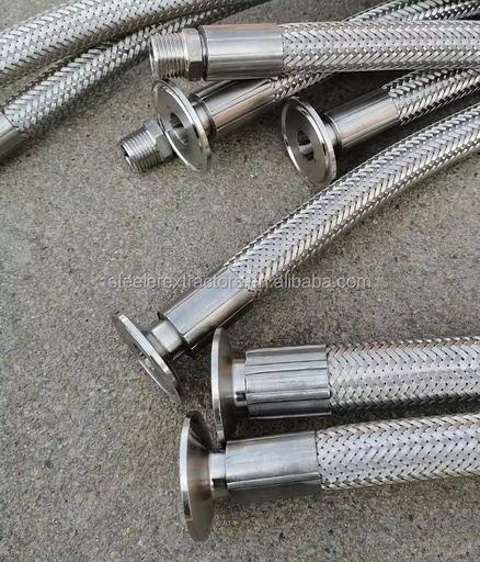 SS304 Wire Braided PTFE Braided Flexible Metal Hose with JIC Female Ends