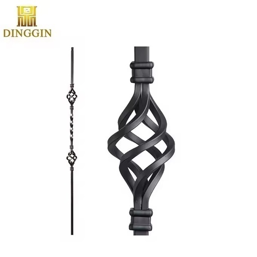 Satin Black Wrought Iron Stair Balusters 44inch Height 1/2inch Spindle Iron Balusters