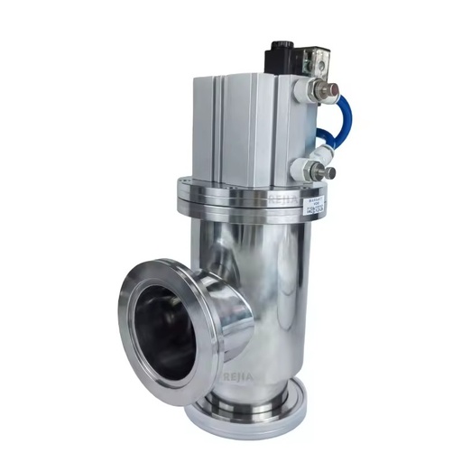 Professional Stainless Steel Helium Leak Detection High Vacuum Pneumatic Angle Valve
