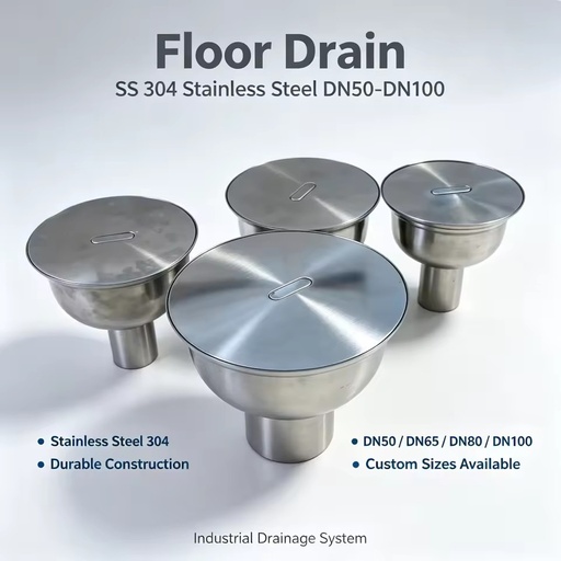 Cleanroom GMP sanitary floor drain with stainless steel polished inside and out SS 304 DN50-100