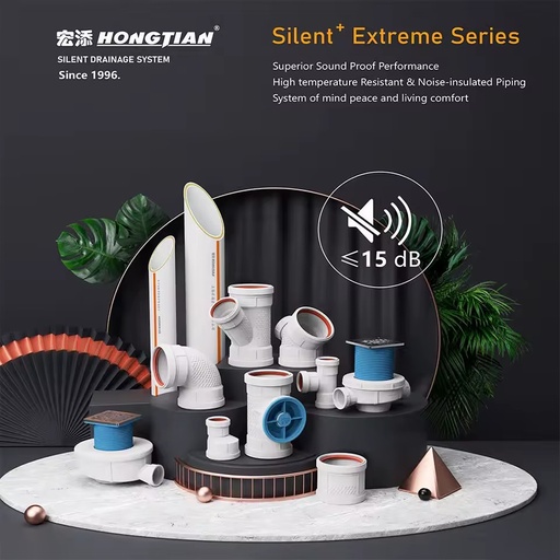 PP Silent Drainage Pipe Low Noise Plastic Sewer Pipe Soundproof Drain Pipe Building Plumbing Drainage System